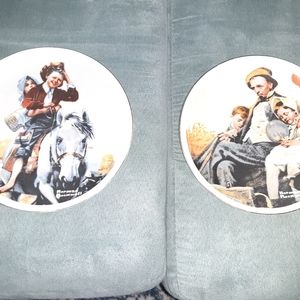 Set of 2 Norman Rockwell themed  collector plates.